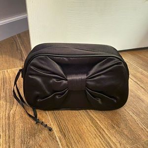 NWOT Dior Black Satin with Bow Cosmetic Bag